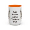 15oz Petit Basset Griffon Vendeen Dog Dad Mug, Orange, front view
