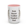 15oz Petit Basset Griffon Vendeen Dog Dad Mug, Pink, front view