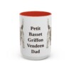 15oz Petit Basset Griffon Vendeen Dog Dad Mug, Red, front view