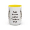 15oz Petit Basset Griffon Vendeen Dog Dad Mug, Yellow, front view