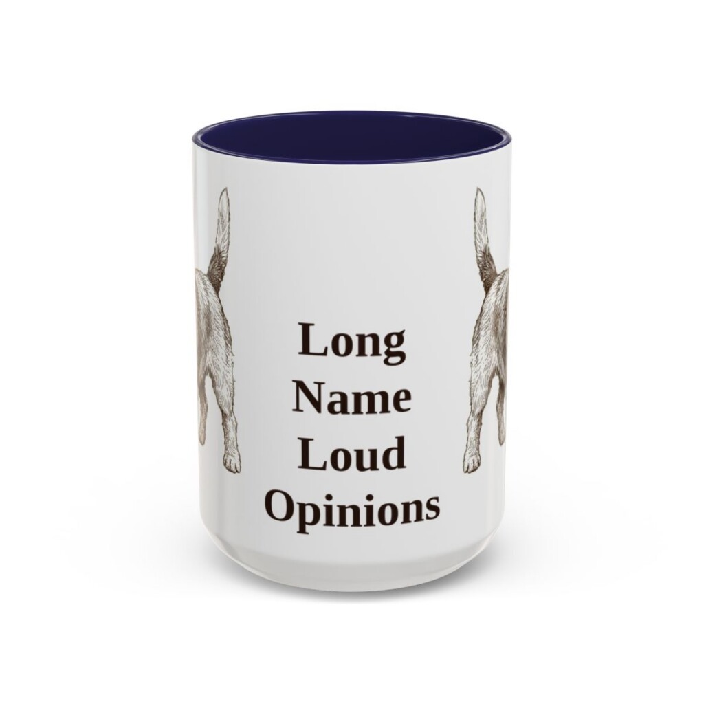 15oz Funny Petit Basset Griffon Vendeen Mug, Navy, front view