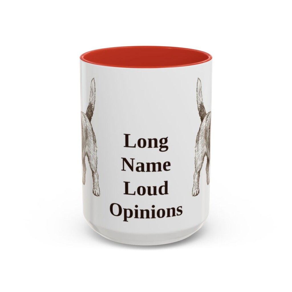 15oz Funny Petit Basset Griffon Vendeen Mug, Red, front view