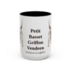 15oz Petit Basset Griffon Vendeen Latin Mug, Black, front view