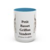15oz Petit Basset Griffon Vendeen Latin Mug, Light Blue, front view
