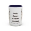 15oz Petit Basset Griffon Vendeen Latin Mug, Navy, front view