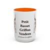 15oz Petit Basset Griffon Vendeen Latin Mug, Orange, front view