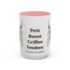 15oz Petit Basset Griffon Vendeen Latin Mug, Pink, front view