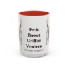 15oz Petit Basset Griffon Vendeen Latin Mug, Red, front view