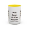 15oz Petit Basset Griffon Vendeen Latin Mug, Yellow, front view