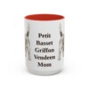 15oz-petit-basset-griffon-vendeen-mug-mom-red 15oz Petit Basset Griffon Vendeen Dog Mom Mug, Red, front view