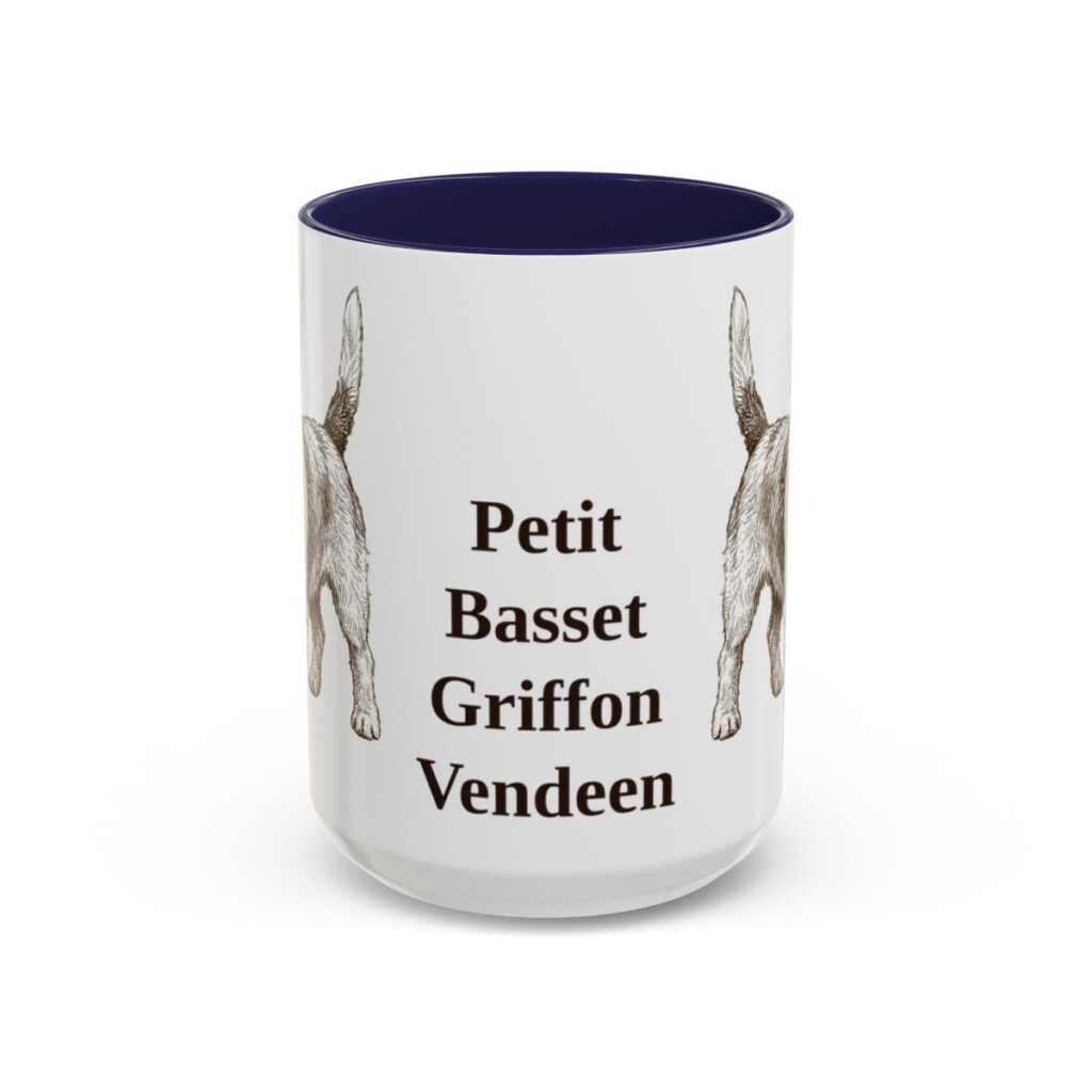 15oz Petit Basset Griffon Vendeen Mug, Navy, front view