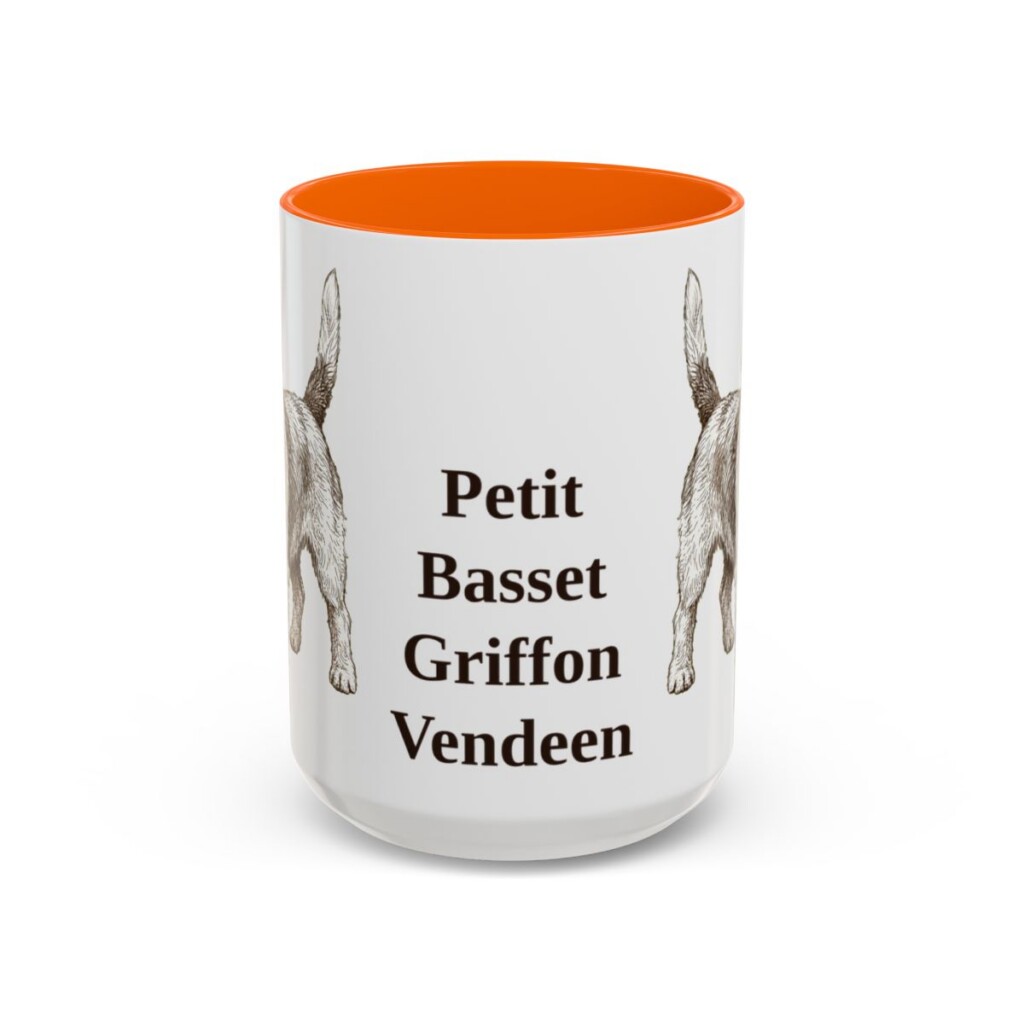 15oz Petit Basset Griffon Vendeen Mug, Orange, front view