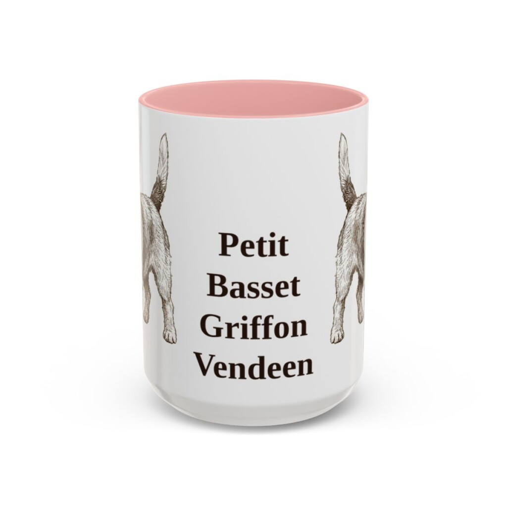 15oz Petit Basset Griffon Vendeen Mug, Pink, front view