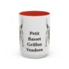 15oz Petit Basset Griffon Vendeen Mug, Red, front view