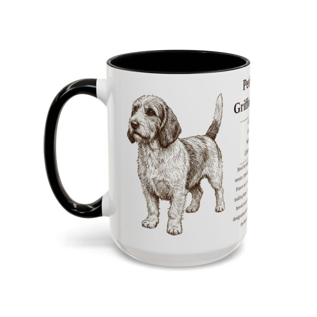 15oz-petit-basset-griffon-vendeen-mug-writeup-black-left 15oz Petit Basset Griffon Vendeen Mug, Black, left side view