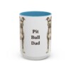 15oz Pit Bull Dog Dad Mug, Light Blue, front view