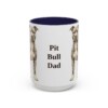 15oz Pit Bull Dog Dad Mug, Navy, front view