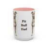 15oz Pit Bull Dog Dad Mug, Pink, front view