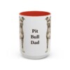 15oz Pit Bull Dog Dad Mug, Red, front view