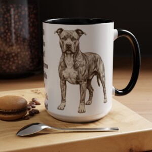 15oz Funny Pit Bull Mug, Black, lifestyle photo