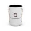 15oz Pit Bull Latin Mug, Black, front view
