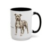 15oz Pit Bull Latin Mug, Black, right side view