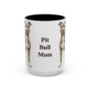 15oz Pit Bull Dog Mom Mug, Black, front view