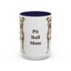 15oz Pit Bull Dog Mom Mug, Navy, front view