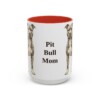 15oz Pit Bull Dog Mom Mug, Red, front view