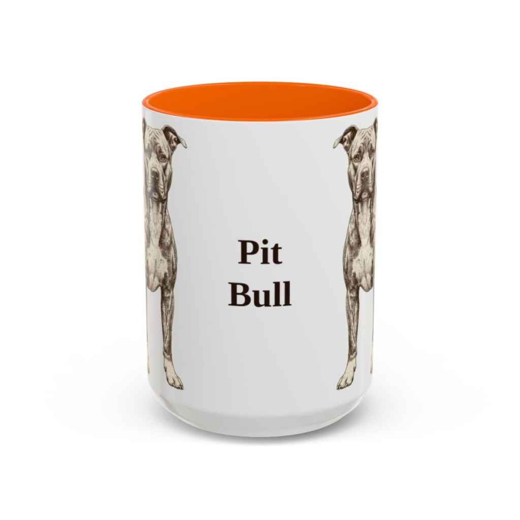 15oz-pit-bull-mug-orange 15oz Pit Bull Mug, Orange, front view
