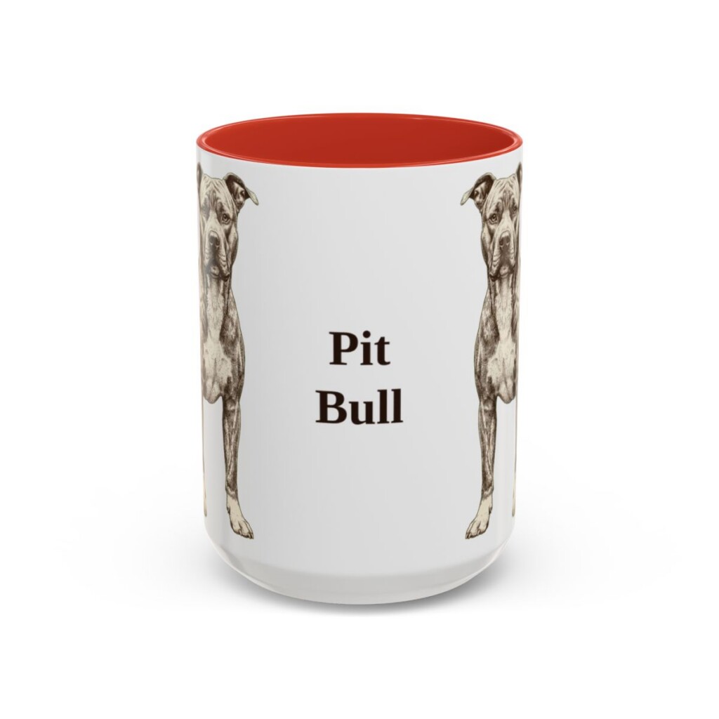 15oz-pit-bull-mug-red 15oz Pit Bull Mug, Red, front view