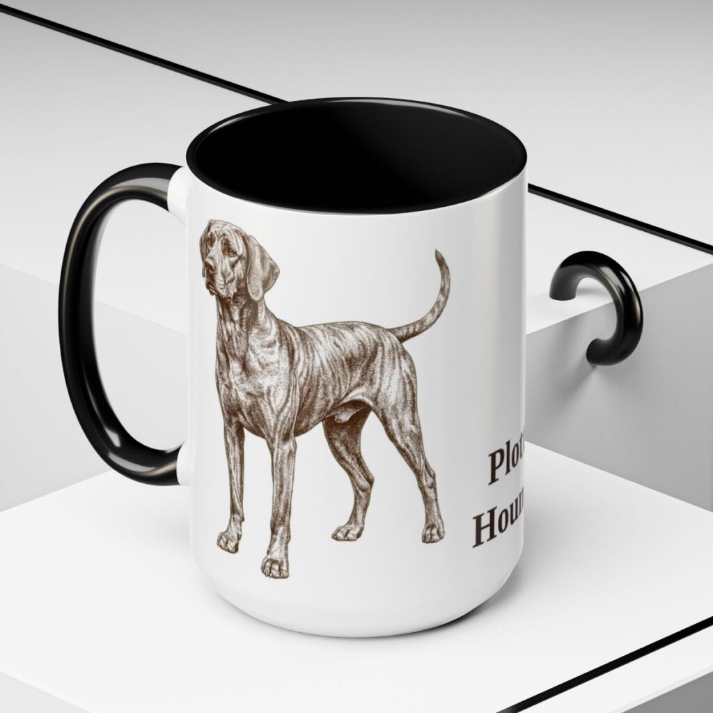 15oz Plott Hound Mug, Black, lifestyle photo