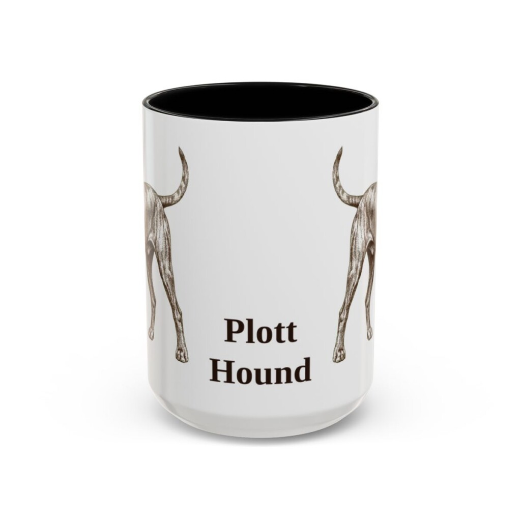 15oz Plott Hound Mug, Black, front view