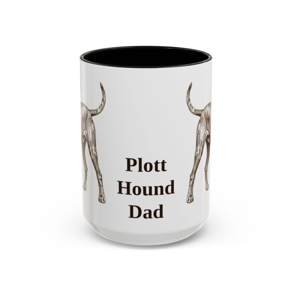 15oz-plott-hound-mug-dad-black-front 15oz Plott Hound Dog Dad Mug, Black, front view