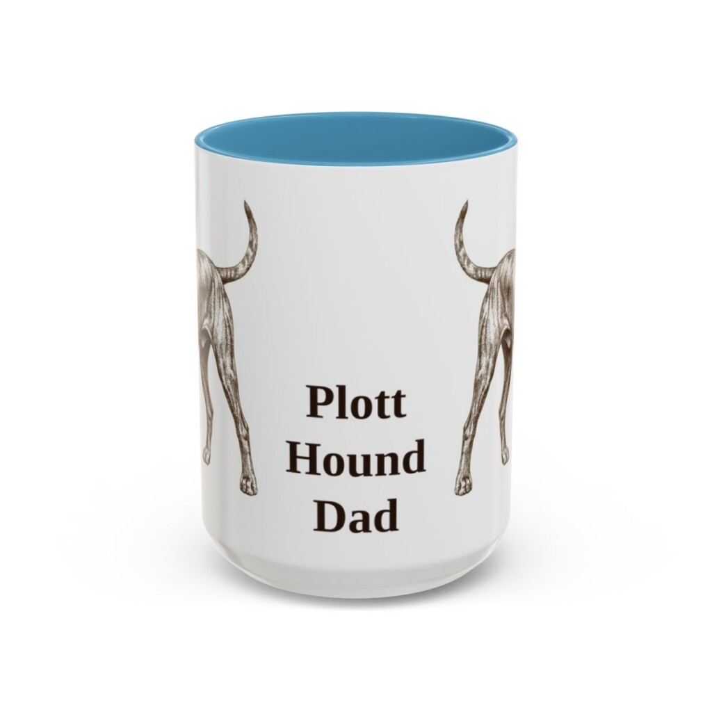 15oz-plott-hound-mug-dad-light-blue 15oz Plott Hound Dog Dad Mug, Light Blue, front view