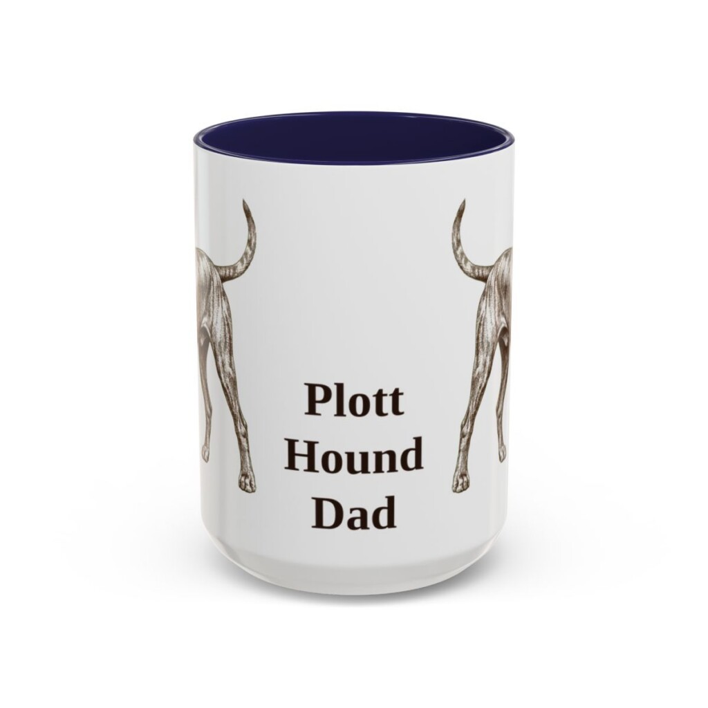 15oz-plott-hound-mug-dad-navy 15oz Plott Hound Dog Dad Mug, Navy, front view
