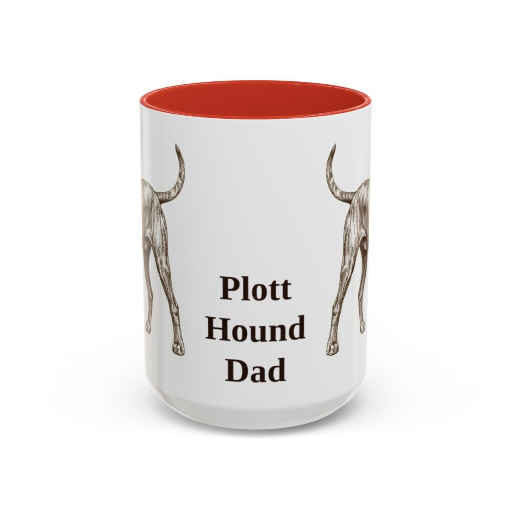 15oz-plott-hound-mug-dad-red 15oz Plott Hound Dog Dad Mug, Red, front view