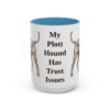 15oz Funny Plott Hound Mug, Light Blue, front view