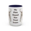 15oz Funny Plott Hound Mug, Navy, front view
