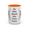 15oz Funny Plott Hound Mug, Orange, front view