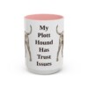 15oz Funny Plott Hound Mug, Pink, front view