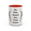 15oz Funny Plott Hound Mug, Red, front view
