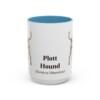 15oz Plott Hound Latin Mug, Light Blue, front view