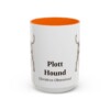 15oz Plott Hound Latin Mug, Orange, front view