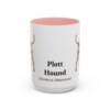15oz Plott Hound Latin Mug, Pink, front view