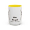 15oz Plott Hound Latin Mug, Yellow, front view