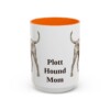 15oz Plott Hound Dog Mom Mug, Orange, front view
