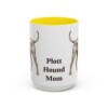 15oz Plott Hound Dog Mom Mug, Yellow, front view