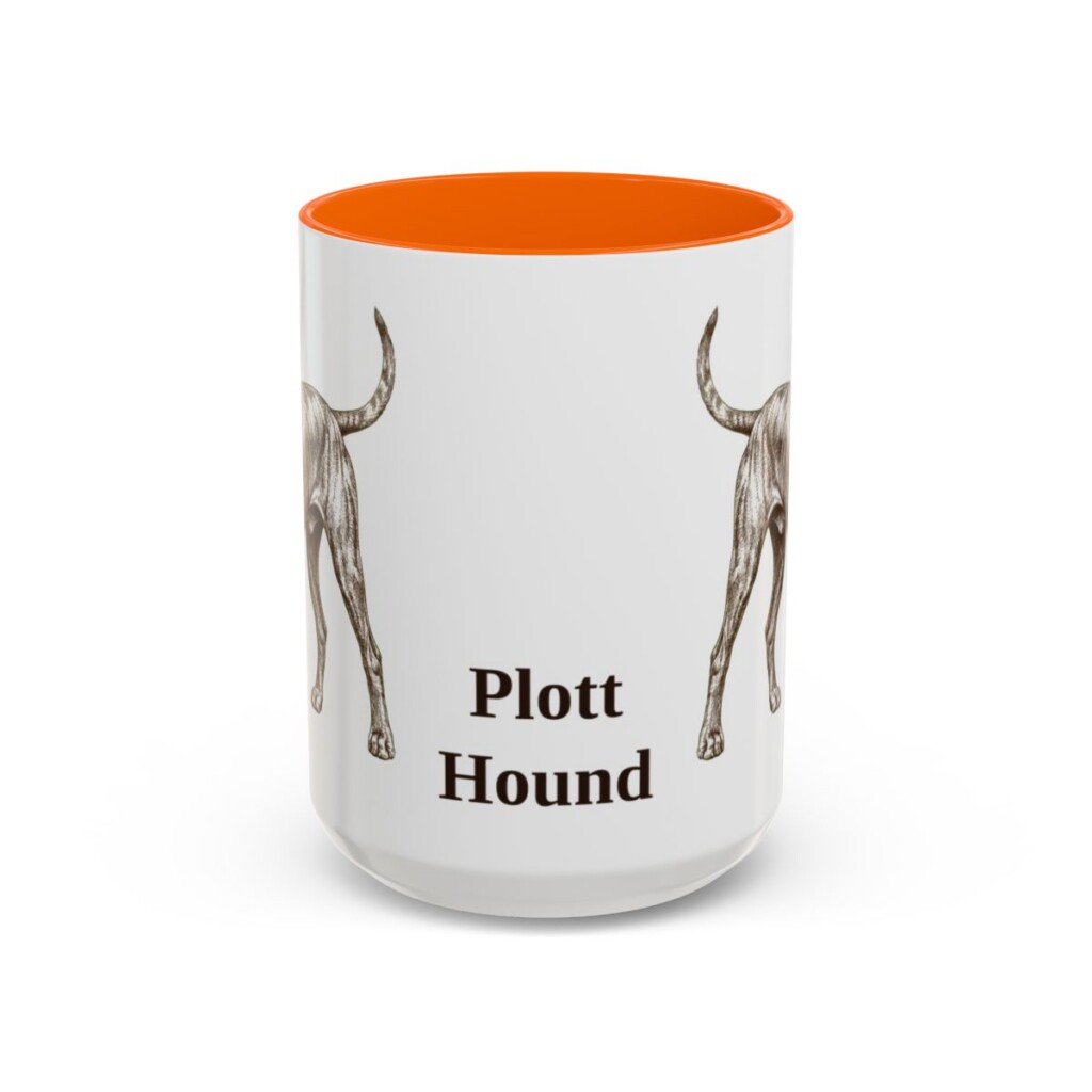 15oz Plott Hound Mug, Orange, front view
