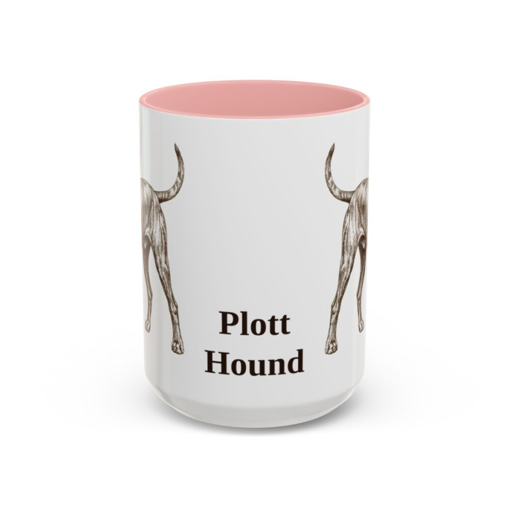 15oz Plott Hound Mug, Pink, front view